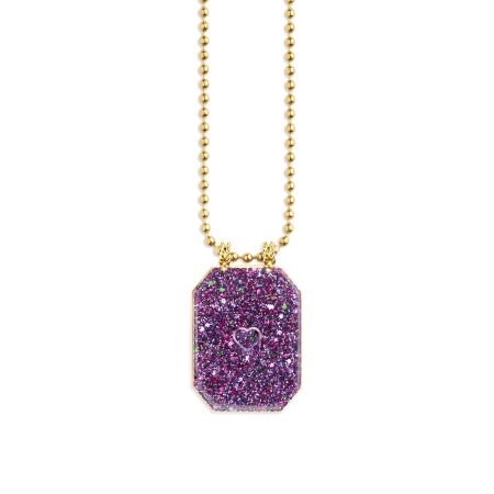 Collier Scapulaire Marie Lichtenberg RAIZ'IN 2024 28mm en paillettes violettes