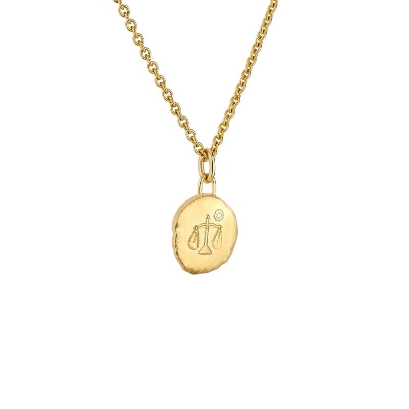 Arthus Bertrand Astro Libra 15mm Medal in yellow gold and diamond