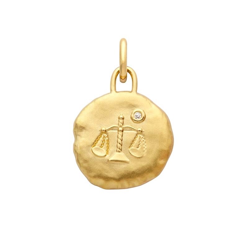 Arthus Bertrand Astro Libra 15mm Medal in yellow gold and diamond