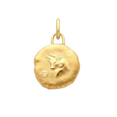 Arthus Bertrand Astro Taurus 15mm medal in yellow gold and diamond