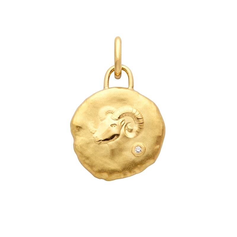 Arthus Bertrand Astro Aries 15mm medal in yellow gold and diamond