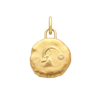 Arthus Bertrand Astro Capricorn 15mm medal in yellow gold and diamond