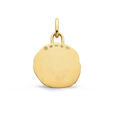 Arthus Bertrand Astro Cancer Medal 15mm in yellow gold and diamond