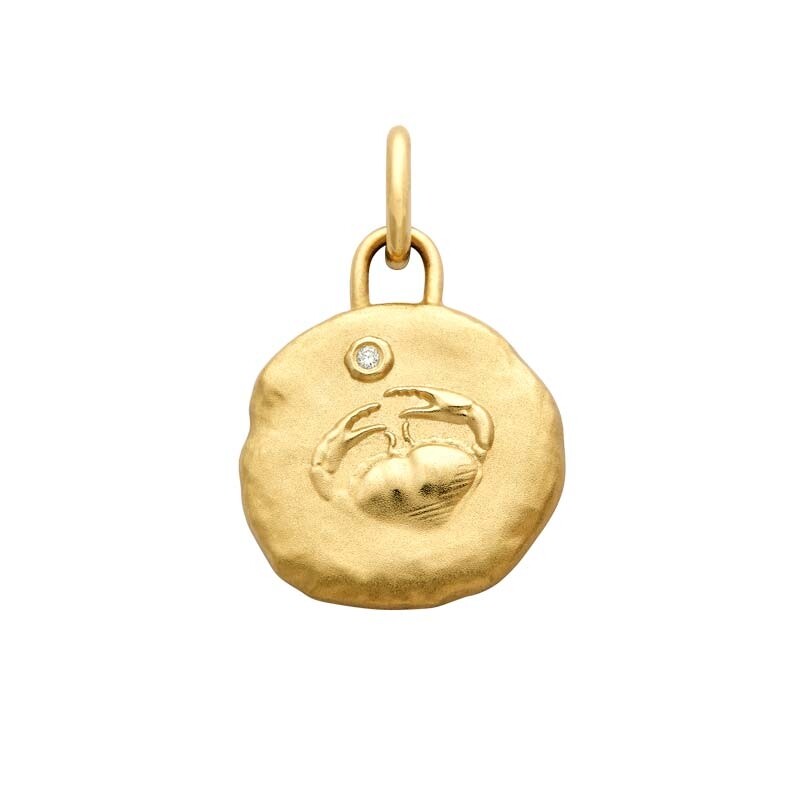 Arthus Bertrand Astro Cancer Medal 15mm in yellow gold and diamond