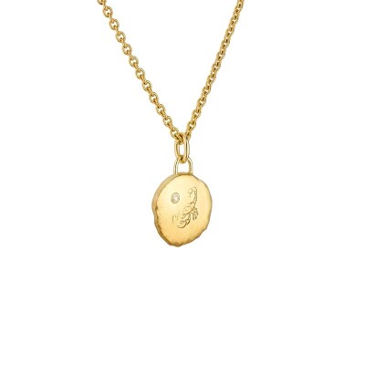 Arthus Bertrand Astro Scorpio 15mm Necklace and Forçat Limé Chain in yellow gold 40cm