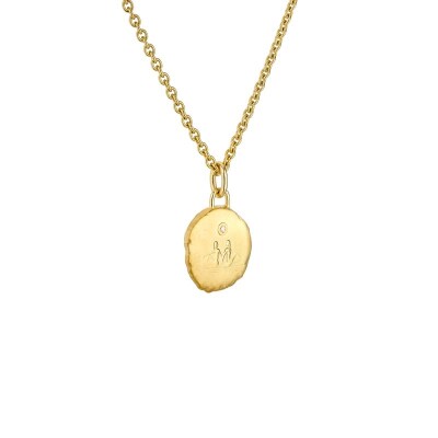 Arthus Bertrands Astro Gemini 15mm necklace and Forçat Limé 40cm chain in yellow gold and diamonds