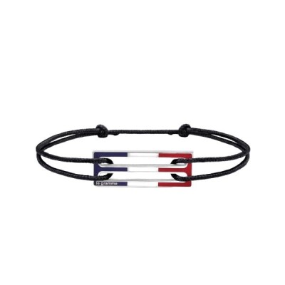 Le Gramme Olympic Games Edition Tricolor 2.5 g silver and lacquer bracelet