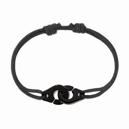 Bracelet sur cordon Menottes dinh van R12 en titiane noir