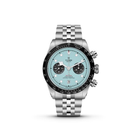 TUDOR Black Bay Chrono watch, 41mm steel case, “Flamingo Blue” dial