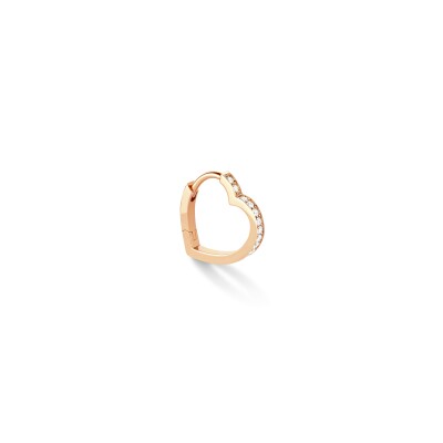 Mono Repossi Hoop Antifer Heart Small in rose gold and diamonds