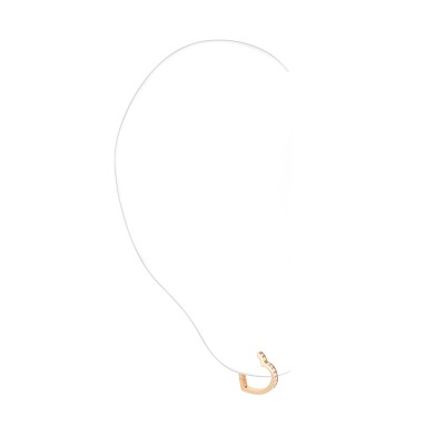 Mono Repossi Hoop Antifer Heart Small in rose gold and diamonds