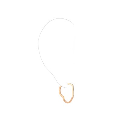 Mono Repossi Hoop Antifer Heart Size L in rose gold and diamonds