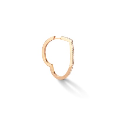 Mono Repossi Hoop Antifer Heart Size L in rose gold and diamonds