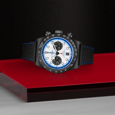 TUDOR Black Bay Chrono "Carbon 25" Watch Black carbon case, 42 mm Hybrid leather and rubber strap