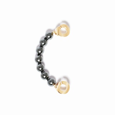 Mono boucle d'oreille earcuff gauche dinh van Menottes en or jaune et hématites