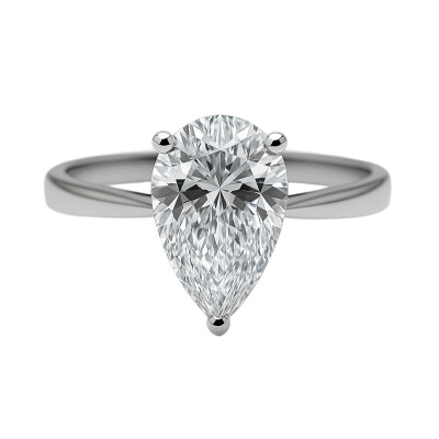 Bague Ferret Diamond Lab taille poire en or blanc, et diamant de laboratoire GIA - 3ct