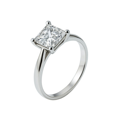 Bague Ferret Diamond Lab taille princesse en or blanc, et diamant de laboratoire GIA - 2ct