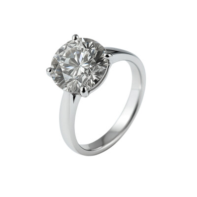 Bague Ferret Diamond Lab taille brillant en or blanc, et diamant de laboratoire GIA - 4ct