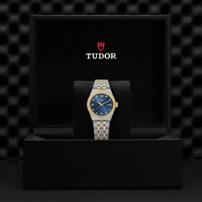 Montre TUDOR Royal boîtier en acier, 28 mm cadran bleu, bracelet en acier et or jaune