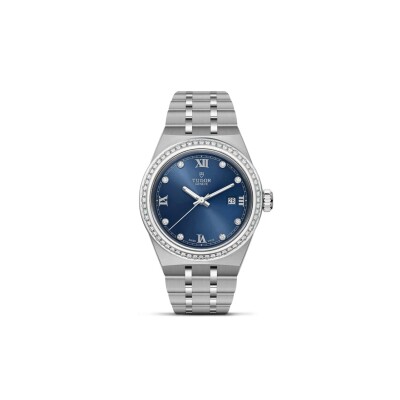 Montre TUDOR Royal boîtier en acier, 28 mm cadran bleu, bracelet en acier