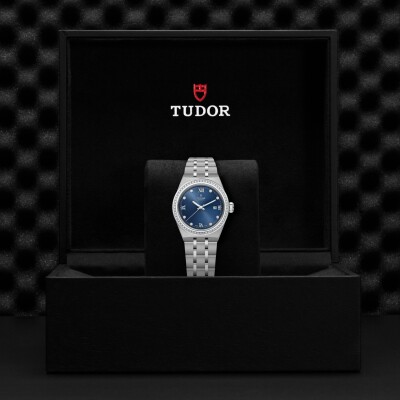 Montre TUDOR Royal boîtier en acier, 28 mm cadran bleu, bracelet en acier