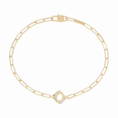 Bracelet sur chaine dinh van Le Pavé en or jaune