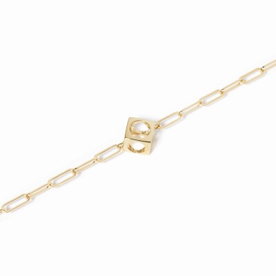 Bracelet sur chaine dinh van Le Pavé en or jaune