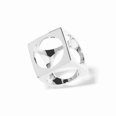 Pendentif dinh van Le Pavé grand modèle en argent