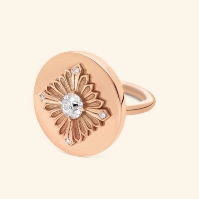 Bague Rouvenat Tag en or rose et diamants (0,35ct)