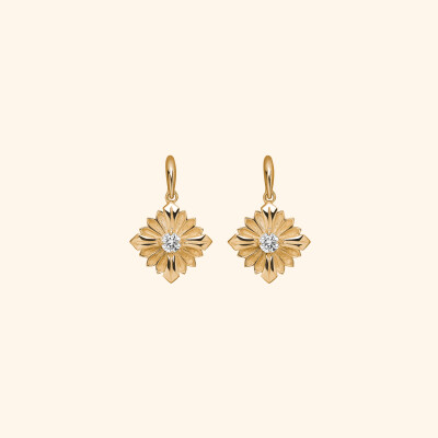 Boucles d'Oreilles Rouvenat Stamp en or jaune et diamants (0,34ct)