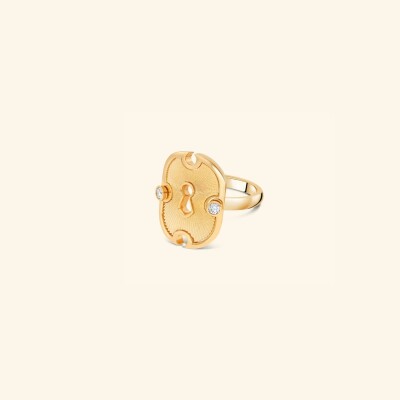 Bague Rouvenat Unlock en or jaune et diamants (0,1ct)