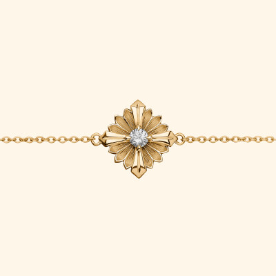 Bracelet Rouvenat Stamp en or jaune et diamant (0,17ct)