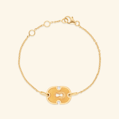 Bracelet Rouvenat Unlock en or jaune et diamants (0,07ct)