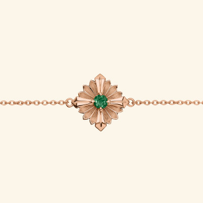 Bracelet Rouvenat Stamp en or rose et tourmaline verte (0,28ct)