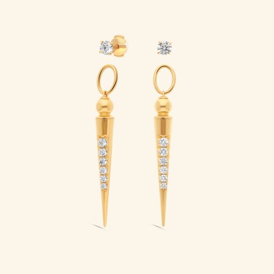 Boucles d'Oreilles Rouvenat Pampilles en or jaune et diamants (1,51cts)