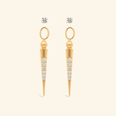 Boucles d'Oreilles Rouvenat Pampilles en or jaune et diamants (1,51cts)