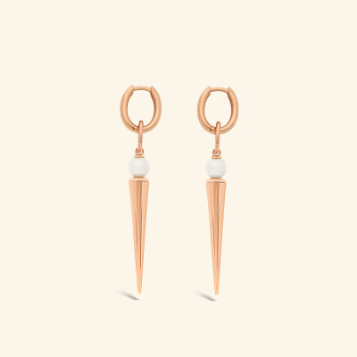 Boucles d'Oreilles Rouvenat Pampilles en or rose et perles
