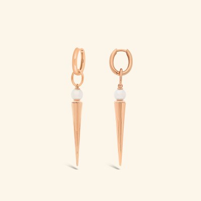 Boucles d'Oreilles Rouvenat Pampilles en or rose et perles