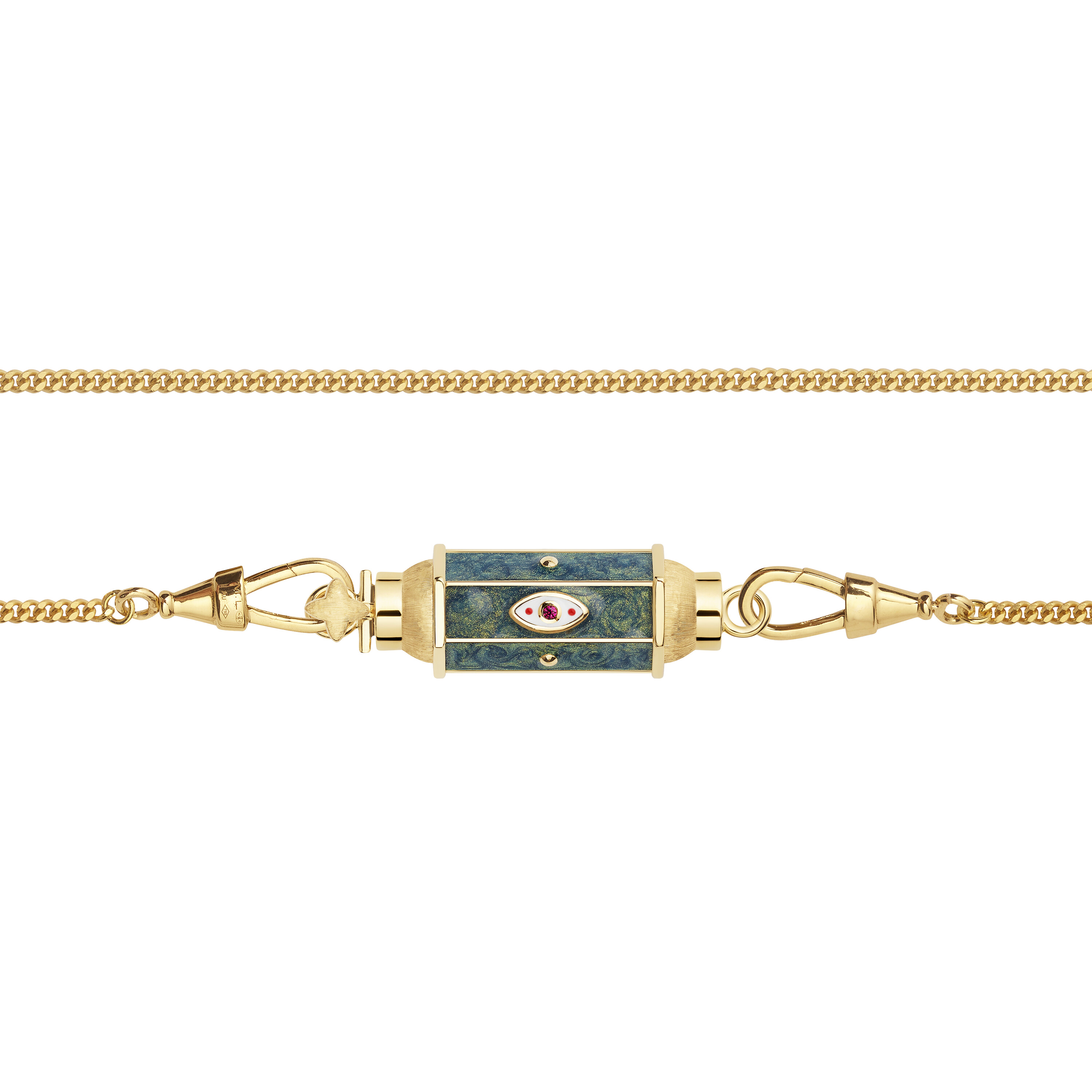 Baby Locket Marie Lichtenberg Evil Eye Green 37cm vue 1