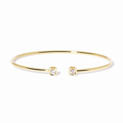 Bracelet jonc dinh van Le Cube Diamant moyen modèle en or jaune et diamant