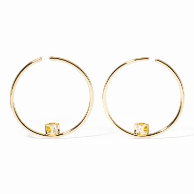 Boucles d'oreilles Créoles dinh van Le Cube Diamant en or jaune et diamants