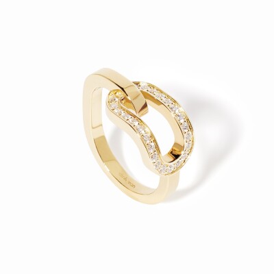Bague Dinh Van Maillon grand modèle en or jaune et diamants