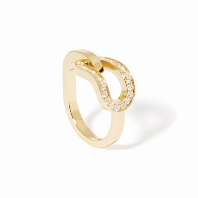 Bague Dinh Van Maillon grand modèle en or jaune et diamants