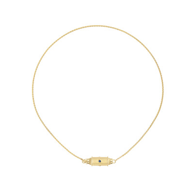 Collier Marie Lichtenberg Micro Locket Coco Saphir 50cm
