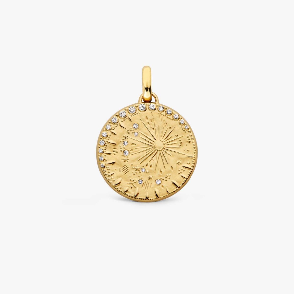 Médaille Arthus Bertrand 23mm Pluies d'étoiles Pavée en or jaune et diamants vue 1