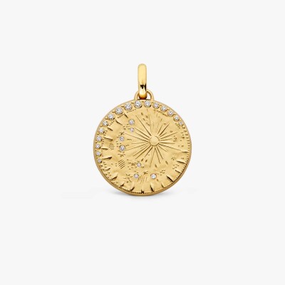 Médaille Arthus Bertrand 23mm Pluies d'étoiles Pavée en or jaune et diamants