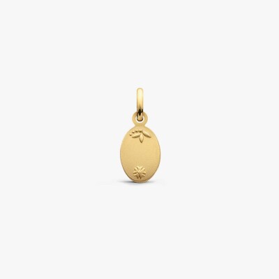 Pendentif Arthus Bertrand Ma Mini Médaille Trèfle en or jaune et diamant, 10mm