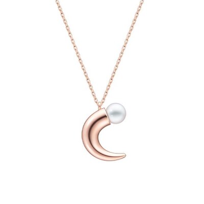 Collier Tasaki Danger Horn en or rose Sakuragold™ et Perle Akoya