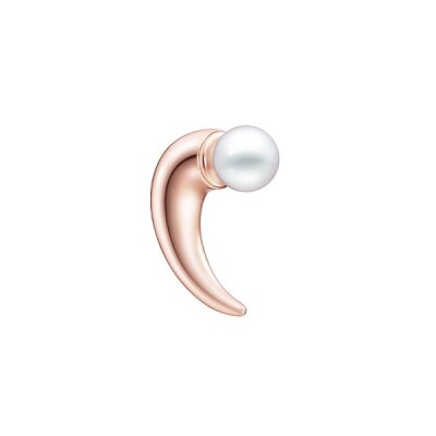 Mono boucle d'oreille Tasaki Danger Horn en or rose Sakuragold™ et perle Akoya