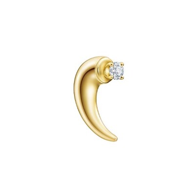 Mono boucle d'oreille Tasaki Danger Horn en or jaune et diamant